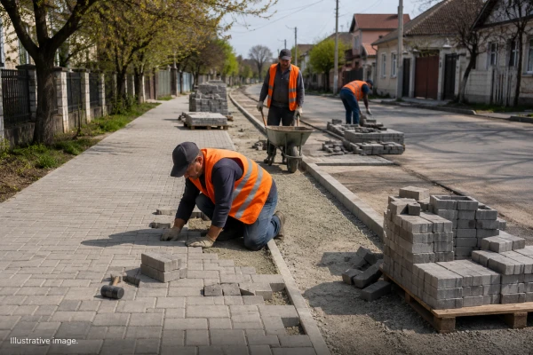 În șapte raioane din Moldova se vor construi trotuare în valoare de 9,5 milioane de lei