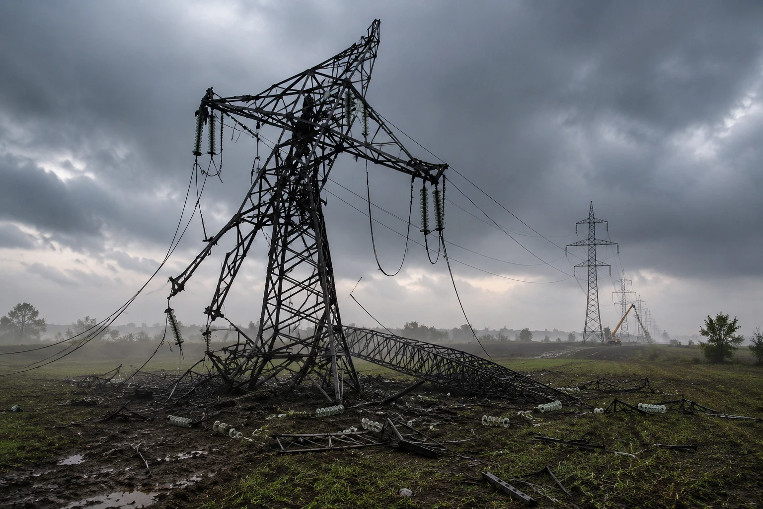 A natural disaster caused serious damage to the 330-kV Beltsy–Dnestrovsk power line