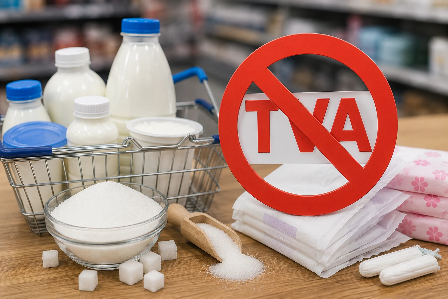 Zahărul, produsele lactate fermentate și produsele de igienă feminină nu vor mai beneficia de scutiri de TVA