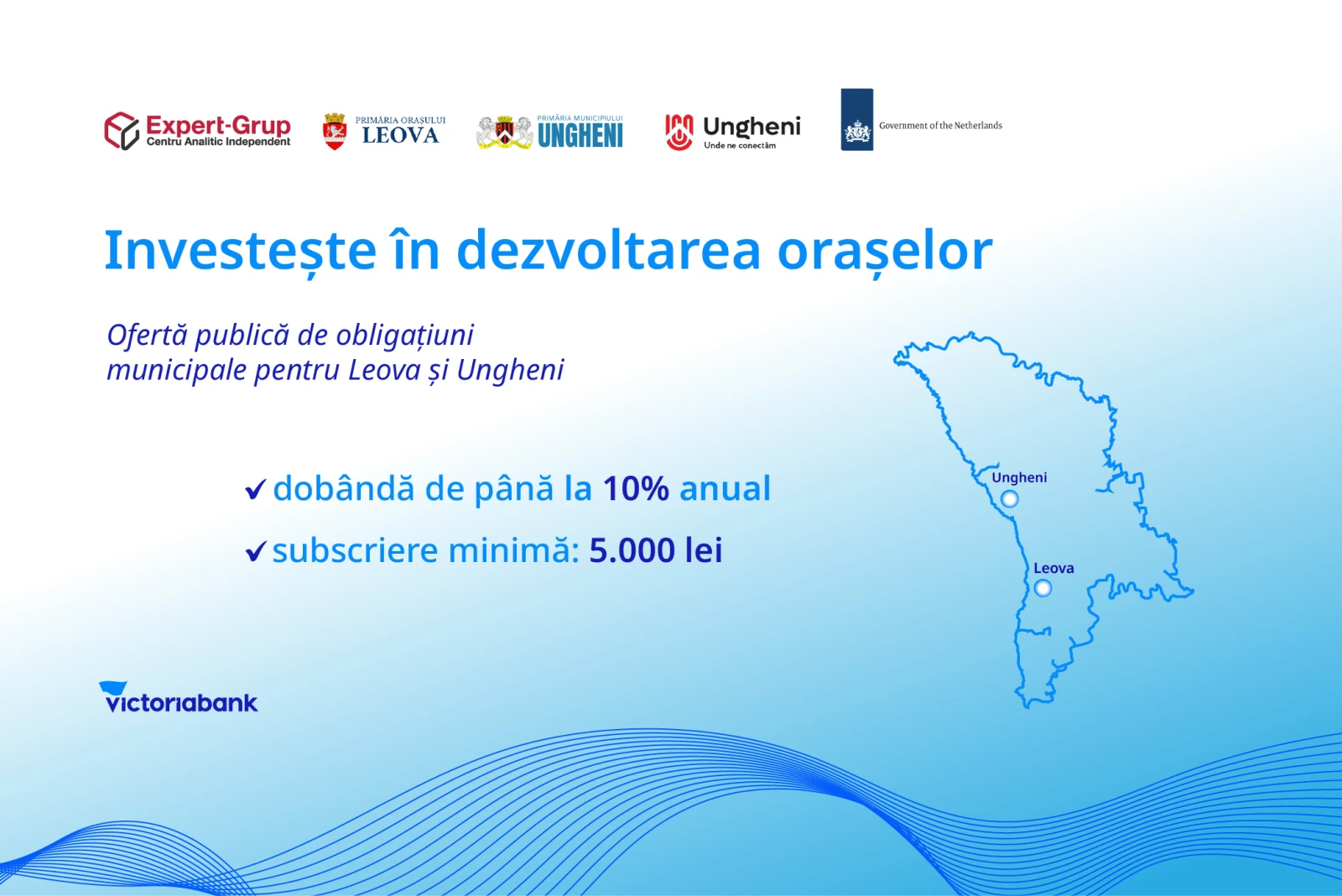 Victoriabank intermediază două emisiuni de obligațiuni municipale în valoare de 19 milioane de lei