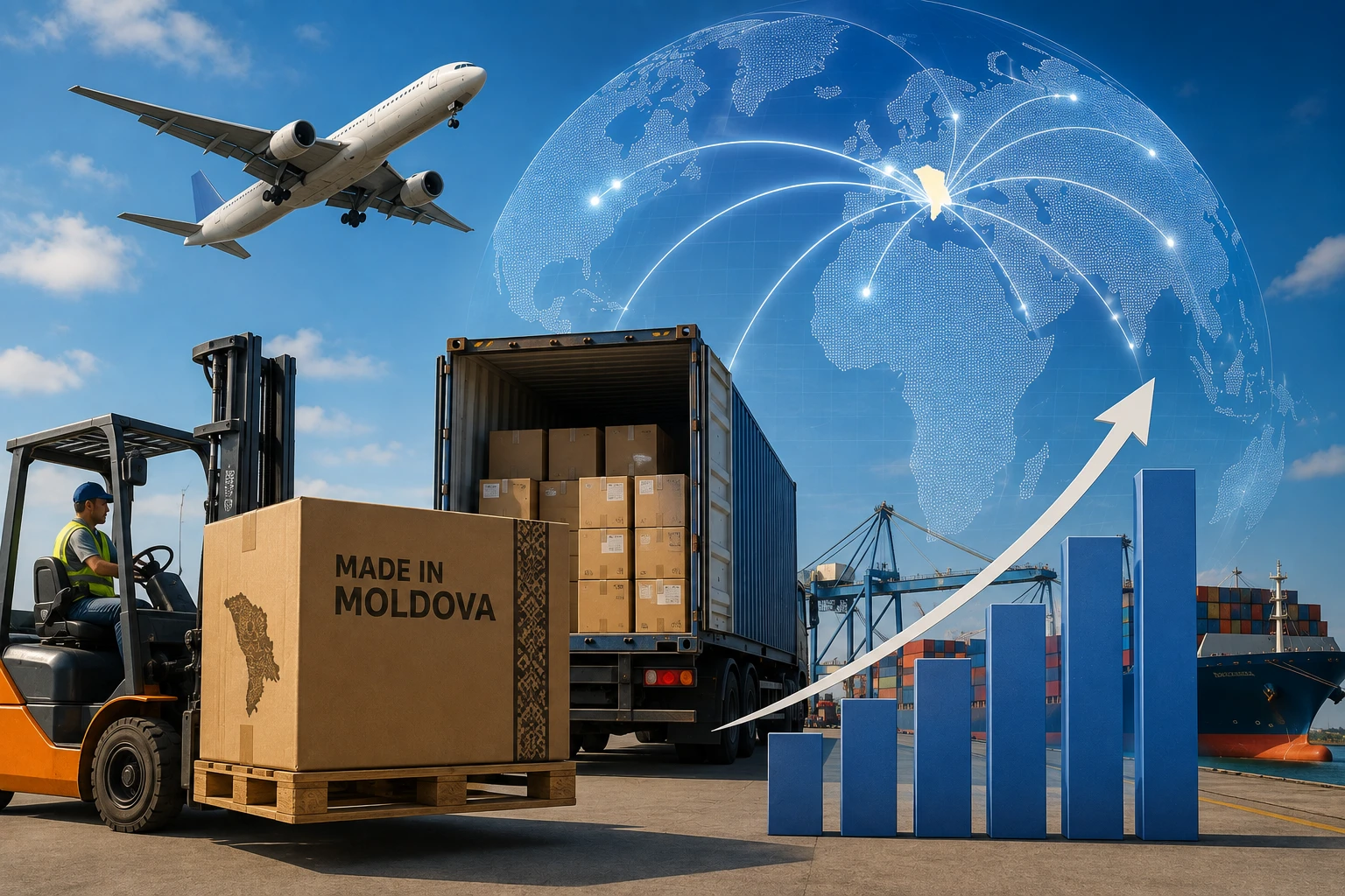 Exporturile moldovenești către țările din afara UE și CSI au crescut cu 12,7%