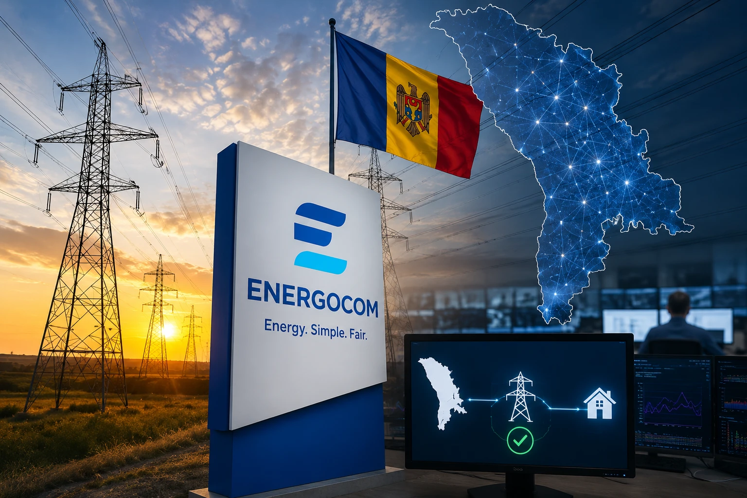 Energocom a acoperit integral cererea de energie electrică pentru 19 august