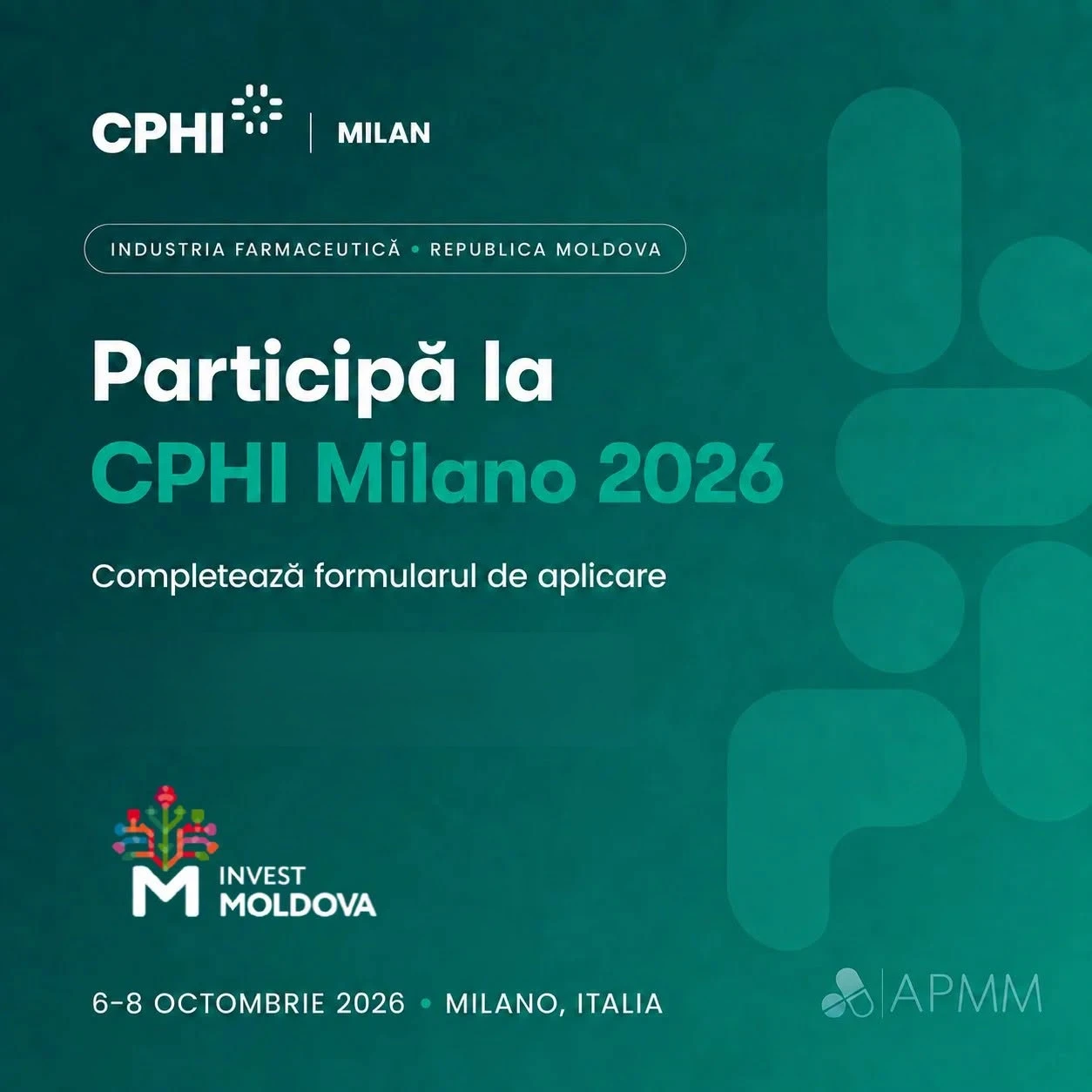 Moldova va avea un stand național la expoziția CPHI Milano 2026
