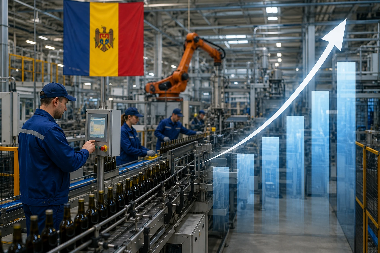 Producția industrială din Moldova a crescut cu 7,9% în prima jumătate a anului 2026