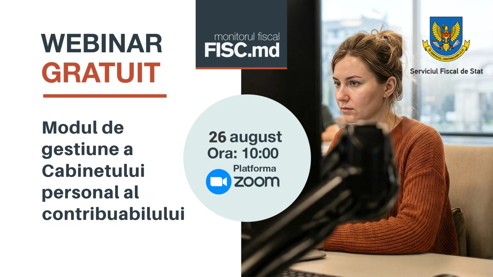 Serviciul Fiscal va organiza un webinar gratuit privind utilizarea contului personal al contribuabilului