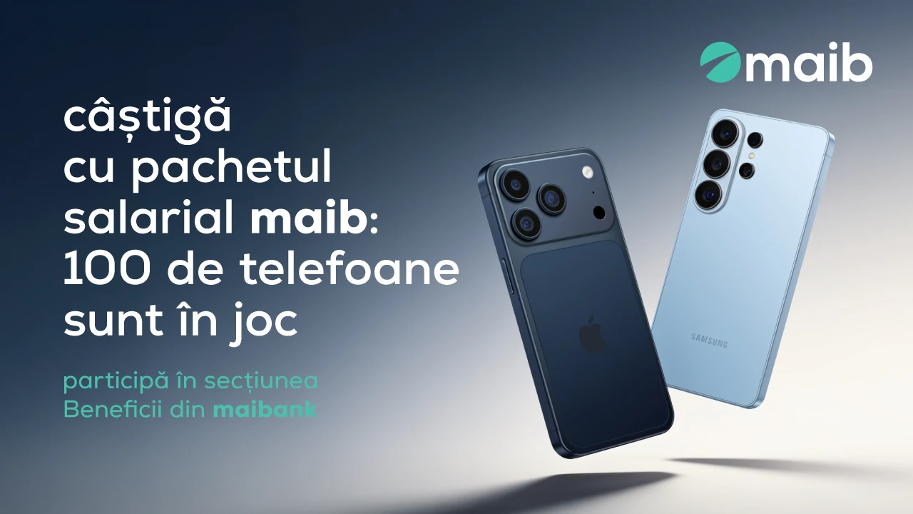 100 de smartphone-uri sunt în joc pentru clienții cu pachet salarial maib