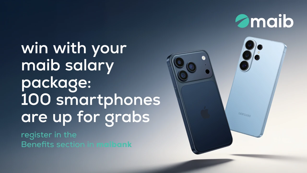 100 smartphones are up for grabs for maib salary package customers