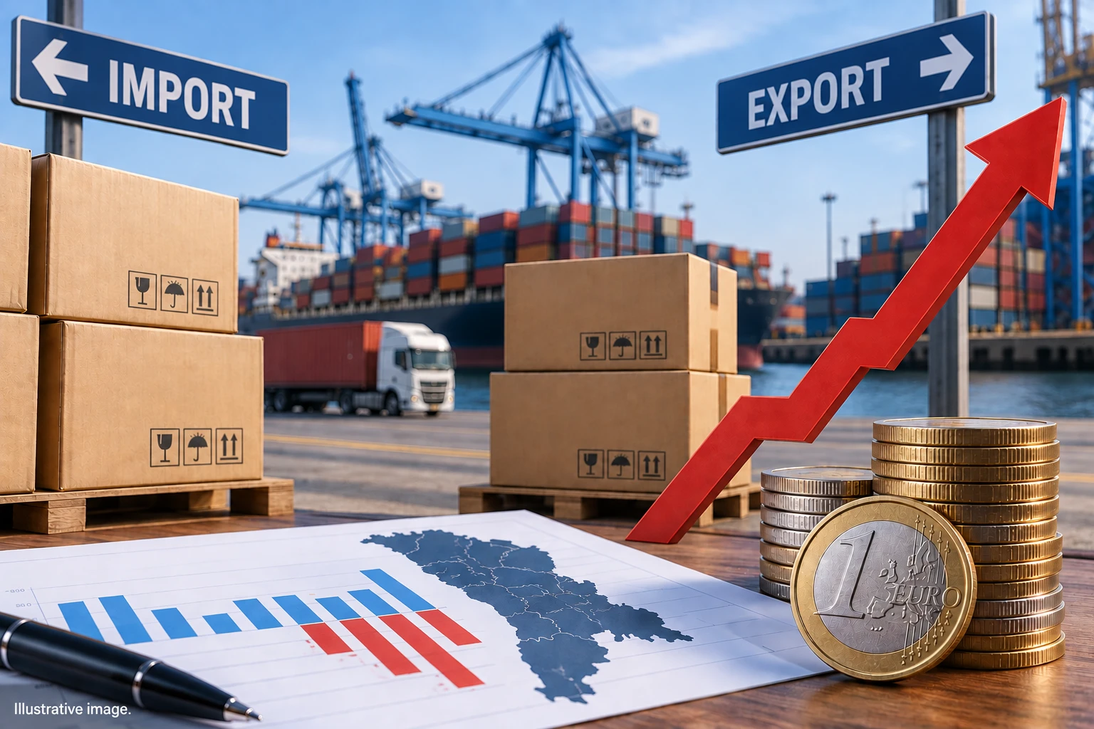 Moldova's trade deficit rose to 3.87 billion euros over seven months