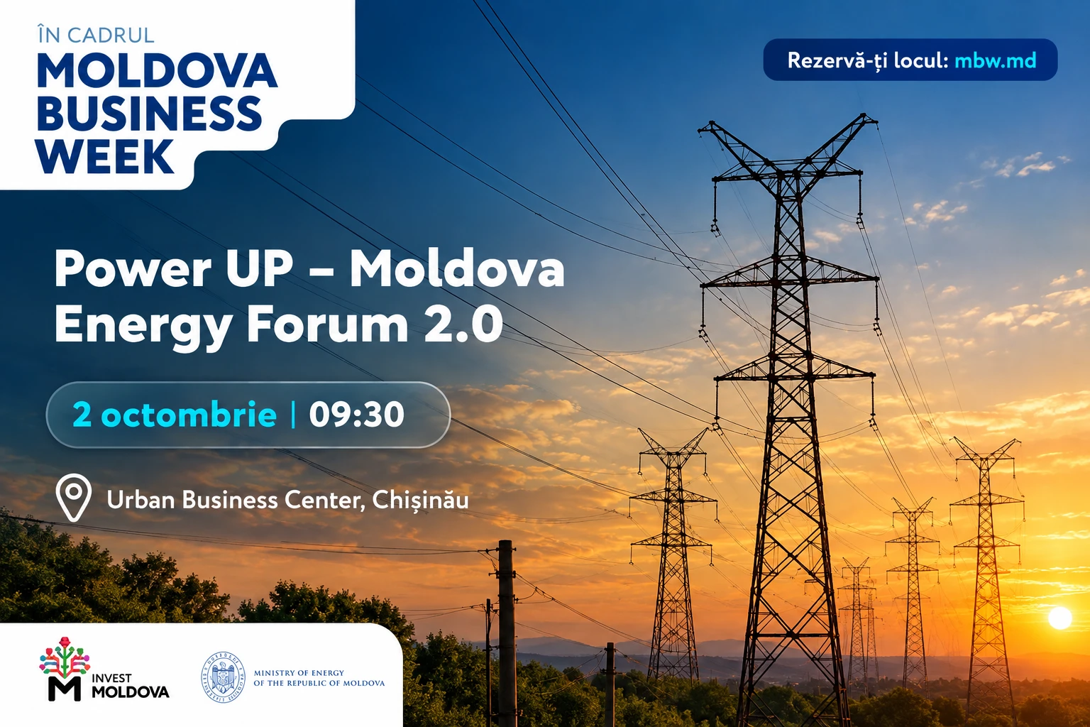 The Moldova Energy Forum 2.0 will take place in Chișinău on October 2