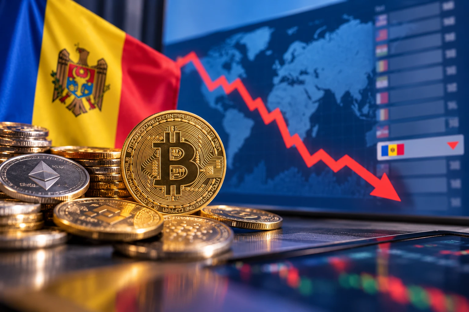 Moldova a coborât cu 13 poziții în clasamentul mondial de adopție a criptomonedelor