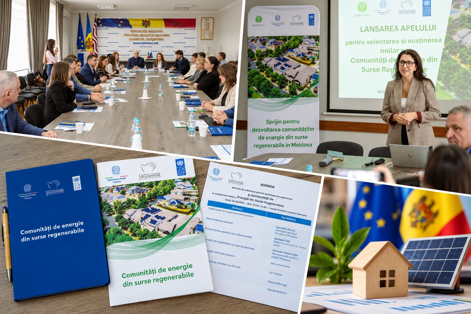 Un nou concurs pentru sprijinirea comunităților din domeniul energiei regenerabile a fost lansat la Ialoveni