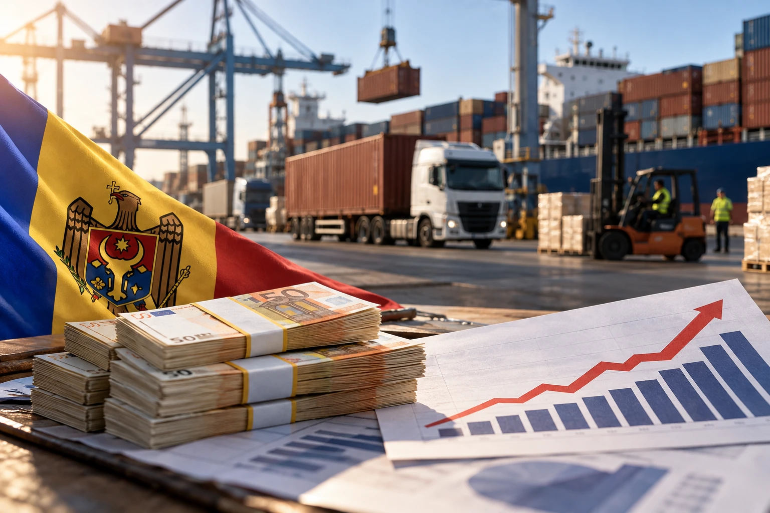Deficitul balanței comerciale a Moldovei a crescut la 4,4 miliarde de euro în primele opt luni curent