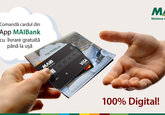 100% digital! Comandă un card de plată prin aplicaţia mobilă MAIBank, cu livrare gratuită până la ușă