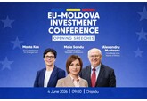 Первую инвестиционую конференцию ЕС-Молдова в Кишиневе 4 июня официально откроют президент Майя Санду, премьер-министр Александр Мунтяну и еврокомиссар по вопросам расширения Марта Кос