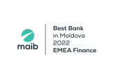 Maib secures second consecutive Best Bank in Moldova Award at EMEA Finance Europe Banking Awards 2022