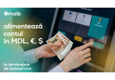 Alimentează contul și achită creditul maib la terminalele de autoservire cu 0% comision