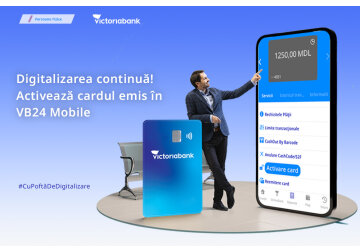 Victoriabank: Activează-ți cardul nou în VB24 Mobile fără a face un drum la bancomat!