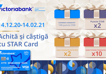 Будь всегда с деньгами на счету с картой STAR Card – не упусти последний этап акции Victoriabank-а