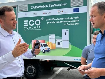 Ministerul Energiei: Prima oprire a caravanei EcoVoucher în Nisporeni a stârnit un mare interes în rândul locuitorilor orașului, care s-au convins de avantajele aparatelor electrocasnice eficiente din punct de vedere energetic
