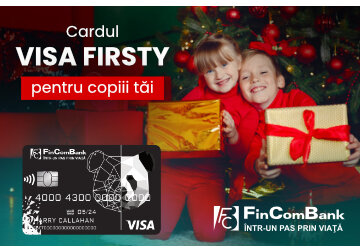 Cardul Visa FIRSTY de la FinComBank – un cadou sub brad pentru copilul tău!