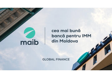 Maib - desemnată „Cea mai bună bancă din Moldova pentru IMM-uri” de Global Finance