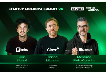 Fondatorii submersibilului Titan, ai aplicaților globale, investitori și creatori de soluții AI, pe scena Startup Moldova Summit 2026