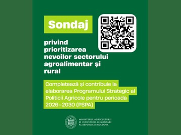 The Ministry of Agriculture of Moldova is conducting an online citizen survey to gather opinions on the priorities for the agri-food and rural sectors