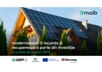 Modernizează-ți locuința cu creditul GEFF Moldova Rezidențial de la maib și poți beneficia de grant de până la 22,5%