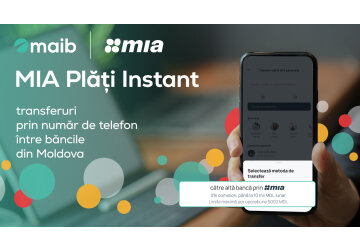 MIA Plăți Instant – transferuri prin număr de telefon între băncile din Moldova