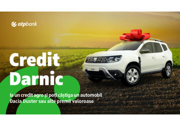 Creditul Darnic de la OTP Bank aduce în dar un automobil Dacia Duster și premii valoroase pentru afacerile din agricultură