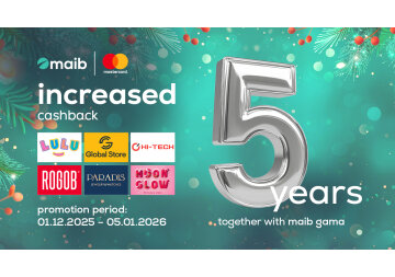 Celebrate 5 years of maib gama Mastercard benefits and enjoy an increased 5% cashback.