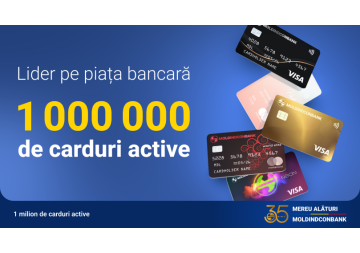 Moldindconbank ajunge la un milion de carduri active: încrederea demonstrată zi de zi