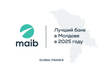 Maib – признан лучшим банком Молдовы в 2025 году по версии Global Finance