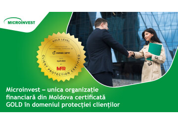 GOLD în domeniul protecției clienților – Microinvest unica organizație financiară certificată din Moldova