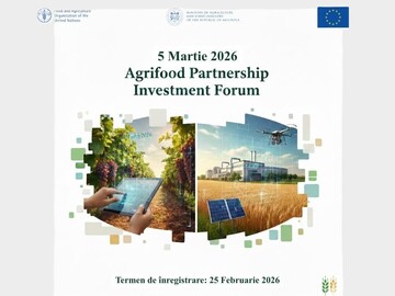 Инвестиционный потенциал Молдовы в АПК будет представлен на Agrifood Partnership Investment Forum 2026, который пройдет в Кишиневе 5 марта