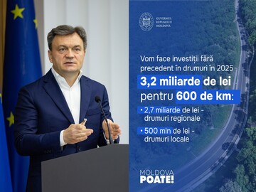 In 2025, state investments in the restoration, reconstruction, and maintenance of roads and bridges in Moldova will amount to 3.2 billion lei - Dorin Recean