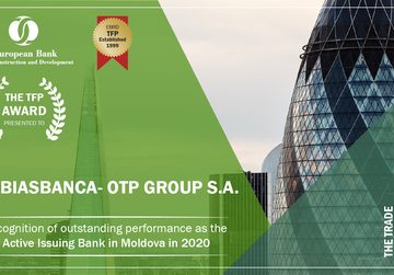 Mobiasbanca – OTP Group desemnată de către BERD „Cea mai activă bancă emitentă în 2020”