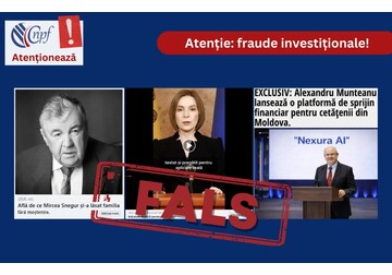 CNPF warns Moldovan citizens about investment fraud using the image of famous people and other fraudulent schemes