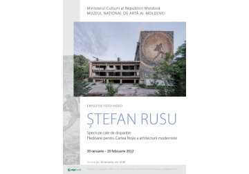 Muzeul Național de Artă al Moldovei inaugurează joi, 20 ianuarie, la ora 16:00, expoziția foto și video a artistului Ștefan Rusu „Specii pe cale de dispariție: Pledoarie pentru Cartea Roșie a arhitecturii moderniste”