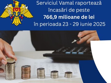De la începutul anului, Serviciul Vamal a transferat la buget 18,9 miliarde de lei, cu 1,8% mai mult decât indicatorul planificat pentru această perioadă