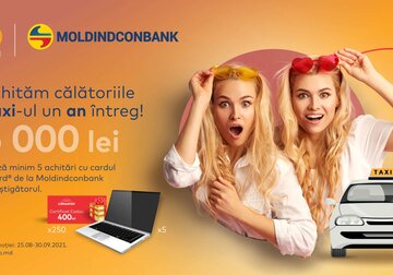 Moldindconbank și Mastercard te plimbă gratuit un an întreg cu taxi-ul