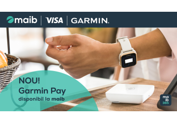 Nou de la maib! Garmin Pay este disponibil pentru deținătorii de carduri Visa maib