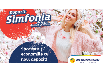 Depozitul Simfonia de la Moldindconbank – armonie financiară, cu până la 7,25% anual