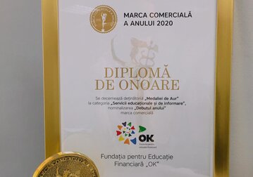 Fundația pentru Educație Financiară „OK” a fost decernată cu Medalia de Aur la Gala Businessului Moldovenesc 2021