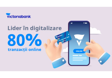 Victoriabank укрепляет digital позиции: уже 80% транзакций в режиме онлайн