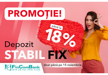 Откройте депозит STABIL FIX от FinComBank и получите фиксированную ставку 18%
