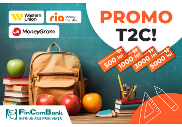 Primește transferuri bancare prin serviciul T2C de la FinComBank și câștigă premii bănești!