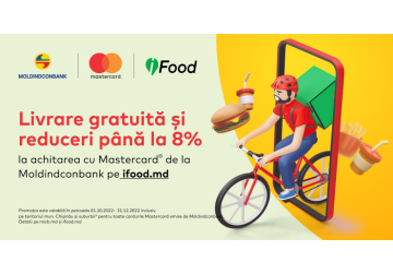Moldindconbank и Mastercard предлагают бесплатную доставку с iFood и скидки в ресторанах