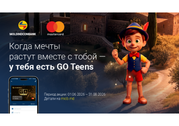 Лето призов начинается с карты для детей и подростков: Mastercard GO Teens от Moldindconbank