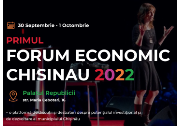 The first Economic Forum will take place in Chisinau from September 30 to October 1.